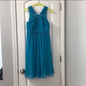 David's bridal blue chiffon dress